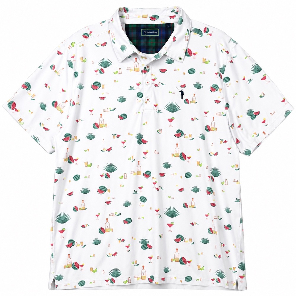 William Murray "Agua Caliente" Golf Polo Mens 2XL White Graphic Performance